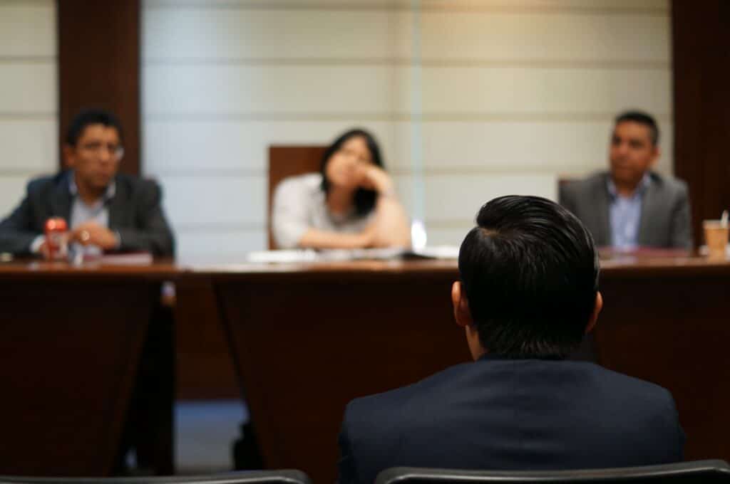 Man at immigration court. Facing Removal Court